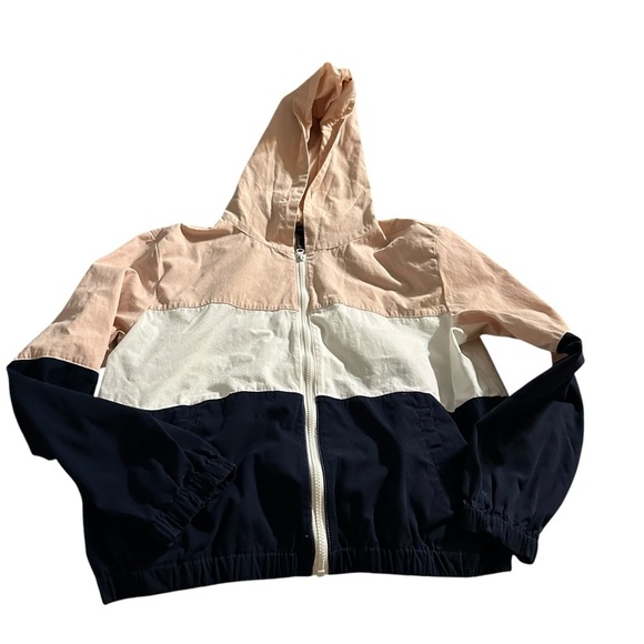 Forever 21 Colorblock Hooded Jacket - Pink, White, and Blue - Picture 1 of 4